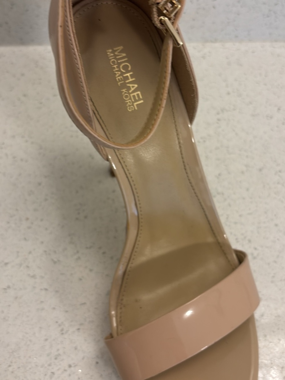Michael Kors Blush Patent Leather Ankle-Strap Heels